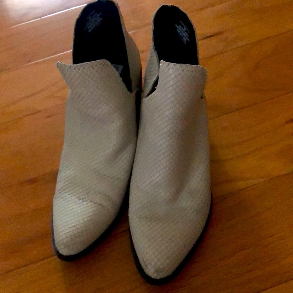 Steve Madden Petra White Snakeskin Bootie